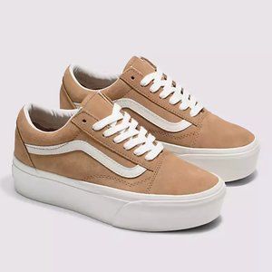 Vans Soft Suede Old Skool Stackform Shoes Brown
